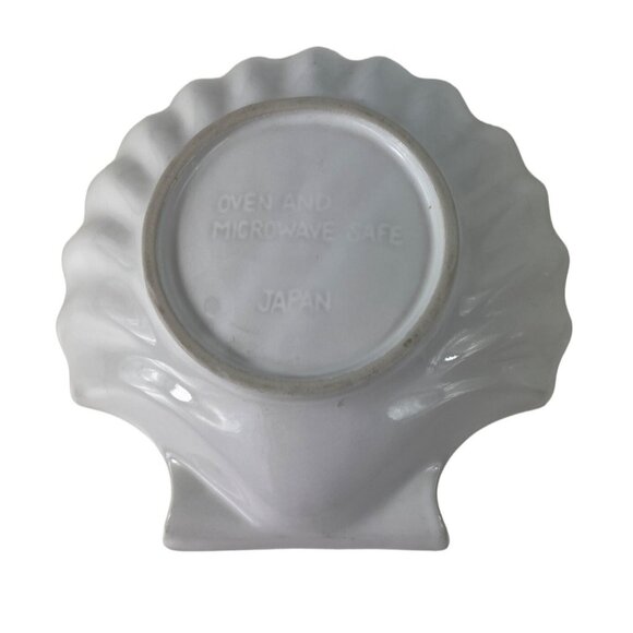 Scalloped Clam Shell Dish Bowls Set Of 2 Seafood Made In Japan Oven Proof - Picture 6 of 15